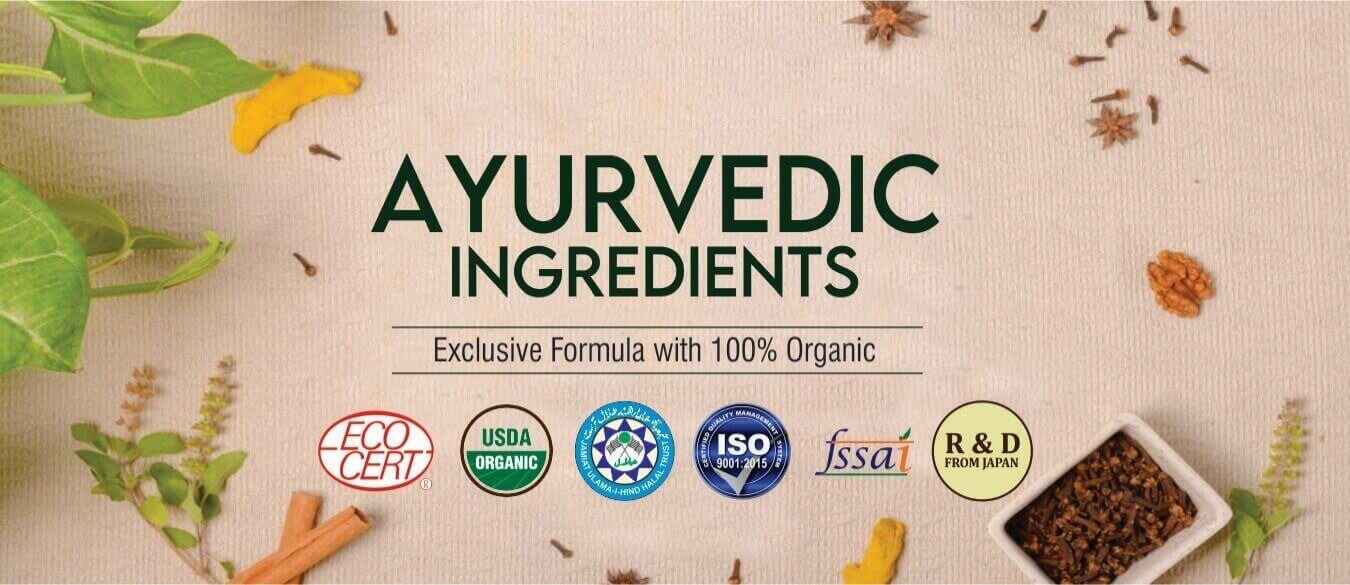 100% Organic Ayurvedic Ingredients